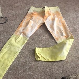 Emme jordon denim size 5 yellow orange jeans distressed